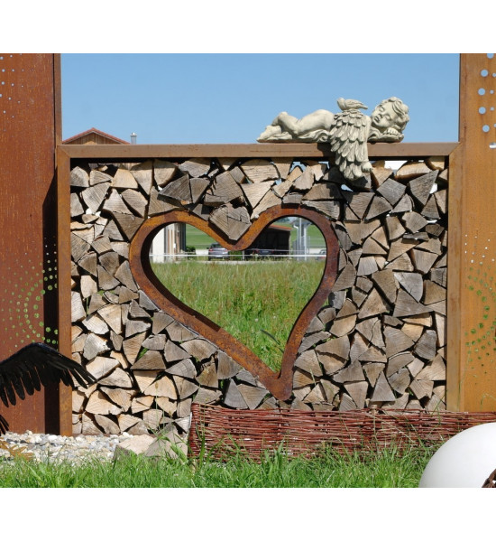 Kaminholzregal Metall Aussen selber bauen - Bausätze 1 x Segment 200 cm für Kaminholzregal Bausatz Dieser Kaminholzregal Metall 