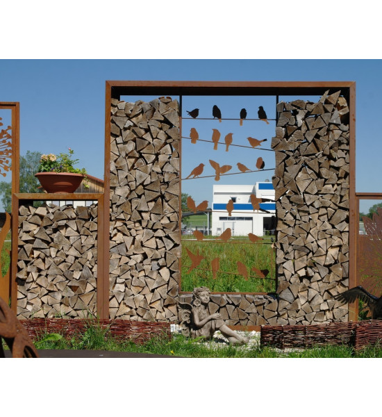 Kaminholzregal Metall Aussen selber bauen - Bausätze 1 x Segment 220 cm für Kaminholzregal Bausatz Dieser Kaminholzregal Metall 