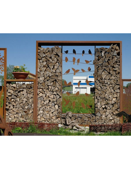 Kaminholzregal Metall Aussen selber bauen - Bausätze 1 x Segment 220 cm für Kaminholzregal Bausatz Dieser Kaminholzregal Metall 