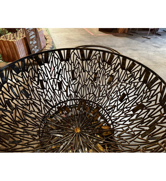 Start Massiver Feuerkorb - Globe unbehandelt - mittelhoch 