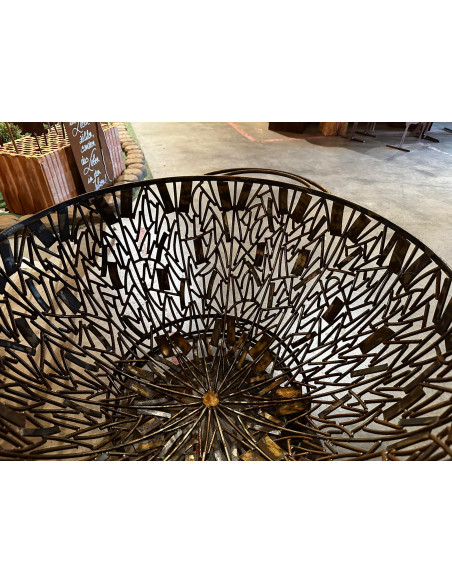 Start Massiver Feuerkorb - Globe unbehandelt - mittelhoch 