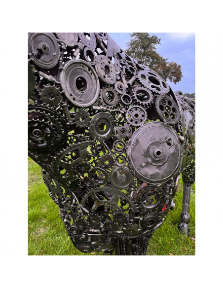 Metallkunst XXL Lebensgroßer XL Deko Stier - Torro - nach oben schauend Länge 290 cm - Höhe 180 cm Lebensgroßer Metall Stier - T