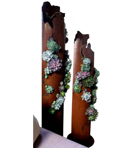 Pflanzsäulen - Säulen mit Pflanz-Schale Deko Säule Sukkulente zum Bepflanzen mit Boden und  Rissen - Höhe 150 cm 

Edelrost De
