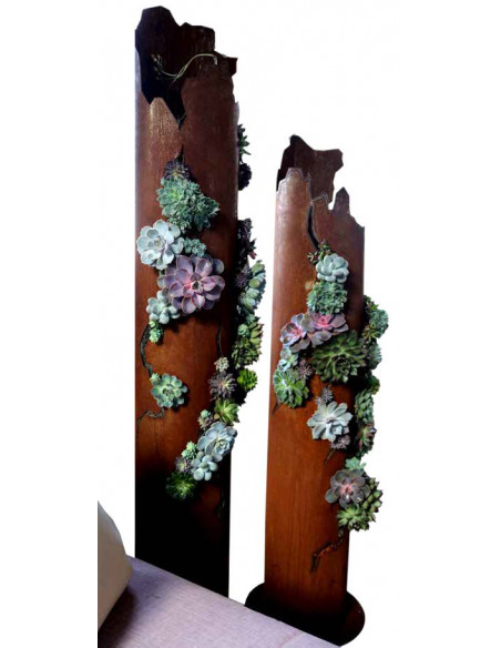 Pflanzsäulen - Säulen mit Pflanz-Schale Deko Säule Sukkulente zum Bepflanzen mit Boden und  Rissen - Höhe 150 cm 

Edelrost De