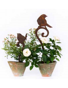 Vogel Deko Amsel - Vogel auf Curlstab Direktstecker 67 cm hoch - Vögelchen blickt nach hinten 
Die Amsel sitzt auf einem Curl =