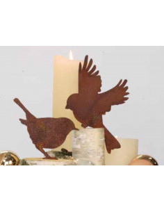 Astvogel Zaunkönig stehend - Höhe Vogel 9,5cm - Baumstecker 2