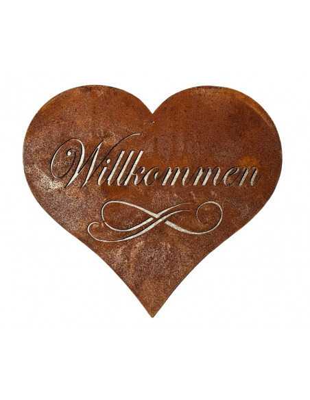 Herzige Dinge - Edelrost Dekoherzen Metall Deko Herz Willkommen 25 cm breit Schönes Edelrost-Herz zur Dekoration von Heim, Garte Herzige Dinge - Edelrost Dekoherzen Metall Deko Herz Willkommen 25 cm breit Schönes Edelrost-Herz zur Dekoration von Heim, Garte
