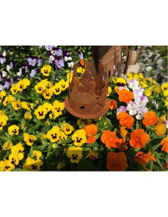 Edelrost Krone mit Platte und Nagel für Gestecke Ø 7 cm - wunderschöne Dekoidee für Gestecke 2