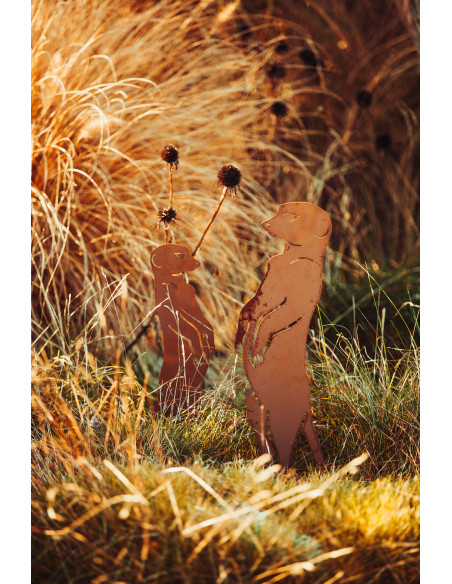 Afrika Erdmännchen - Xaver - Gartenfigur aus Metall - 43 cm hoch Lustiges Edelrost Erdmännchen Xaver - 43 cm
Immer auf der Hut 