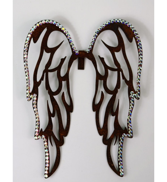 Wohnen - Edelrost Wohndeko filigrane Flügel nach unten zum Einhängen in Gläser Höhe 18 cm 
Flügel filigran, zum Einhängen in Va