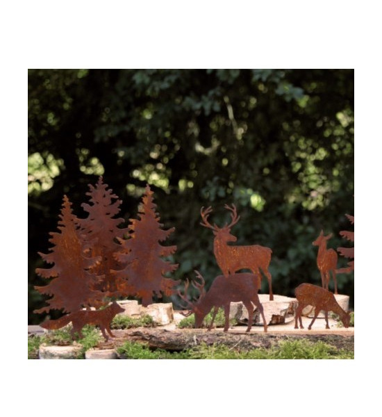 Mini Wald Deko Fuchs Mini zum Einschlagen - 12,6 cm lang - aus Wildstecker Serie Der niedliche Deko-Fuchs als Stecker für Holz h