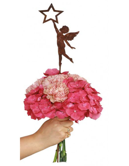 Engel - Engelskind unter einem Stern zum Stecken - Putte -  22 cm hoch