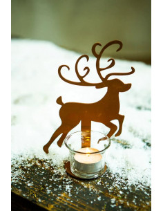 Weihnachtsdeko Aussen Teelichthalter Rentier - Höhe 20 cm - inkl. Teelichtglas Höhe ca. 18 cm, Breite 14 cm
Stimmungsvolles, sp