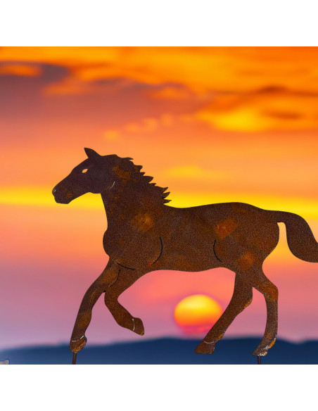 Gartenstecker Gartenstecker trabendes Pferd - Höhe 61,5 cm 
Höhe 61,5 cm
Breite 44 cm
