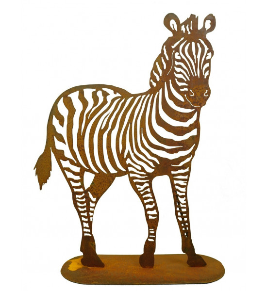 Afrika Edelrost Zebra 125 cm hoch 
Höhe 125 cm
auf Bodenplatte

