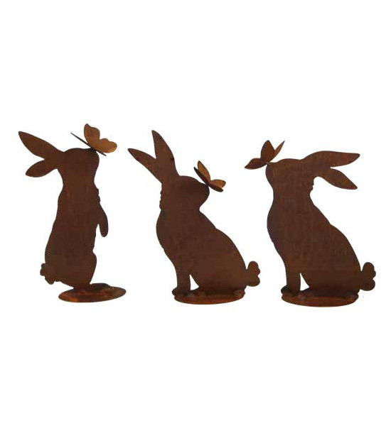 Start Hasi A - stehender Osterhase mit Schmetterling auf der Nase - 32 cm hoch 