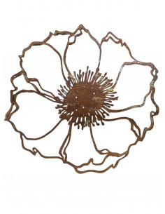 Wiesenblumen Edelrost Anemone 2, groß, zum Aufhängen - 60 x 63 cm flach Blume "Anemone2" zum Aufhängen
Größe 60 x 63 cm
