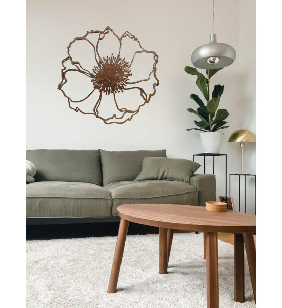 Wiesenblumen Edelrost Anemone 2, groß, zum Aufhängen - 60 x 63 cm flach Blume "Anemone2" zum Aufhängen
Größe 60 x 63 cm