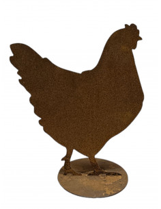 Tiere - Edelrost Tierfiguren Stehendes Huhn - 39 cm hoch Stehendes Huhn auf einer Platte.
Höhe 39 cm
Breite 34 cm