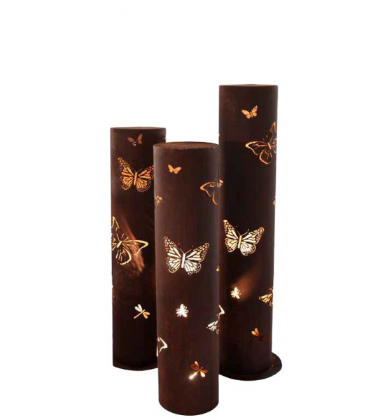 runde Rostsäulen Schmetterlingssäule - Farfalla -  RUND 100cm Höhe: 100cm
Durchmesser: 22cm
