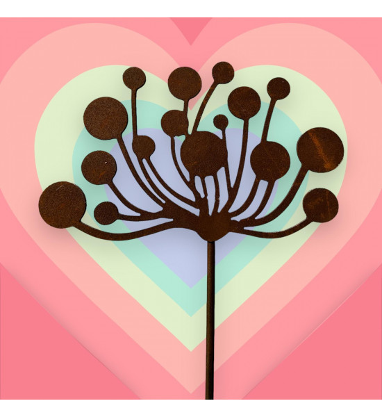 Start Gartenstecker Blüte - Bommel -20 x 30 cm auf 100 cm Stecker Kleine Bommelblüte als Gartenstecker
Maße:

Breite 30  cm
