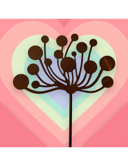 Start Gartenstecker Blüte - Bommel -20 x 30 cm auf 100 cm Stecker Kleine Bommelblüte als Gartenstecker
Maße:

Breite 30  cm
