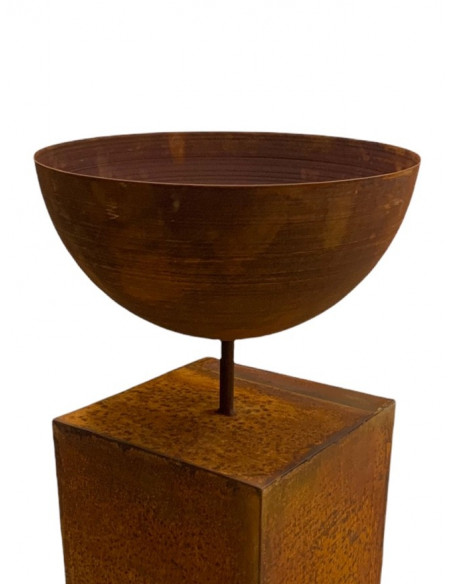 Gartendeko Rost Halbschale mit kurzem Rohr - 25 cm Ø 
Höhe 12,5 cm
Durchmesser 25 cm
