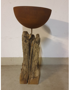 Gartendeko Rost Halbschale mit kurzem Rohr - 25 cm Ø 
Höhe 12,5 cm
Durchmesser 25 cm
 2