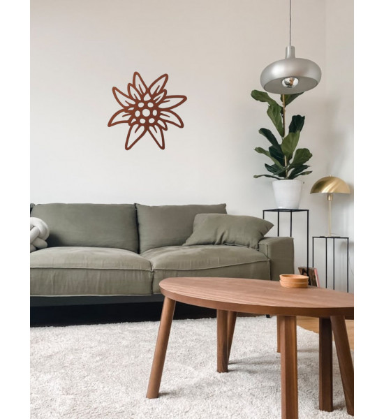 Alpenblumen XL Edelweiss Wandbild aus rostigem Metall 50 cm groß 
Großes XL Edelweiß als Wandbild
Ø 50 cm
Höhe 50 cm
Breite 