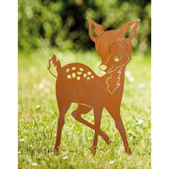 Tiere - Edelrost Tierfiguren Edelrost Bambi, Höhe 41 cm Edelrost Rehkitz als Gartendeko
Kleines Rehkitz "Bambi" zum Hinstellen 