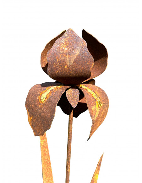 Blumen und Bäume Iris als Gartenstecker mit Goldverzierung - Gesamthöhe 115 cm - Metall Blume 
Gesamthöhe 115 cm
Stab 100 cm
