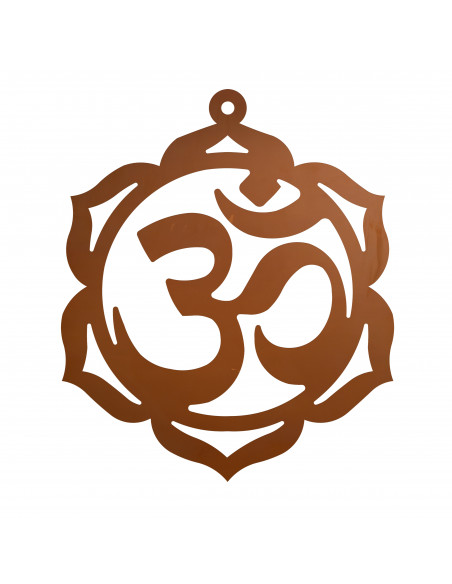 Religiöse Figuren OM Zeichen Symbol aus Edelrost Metall - 12 x 10 cm 
Für viele Menschen symbolisiert das OM Zeichen den Urklan