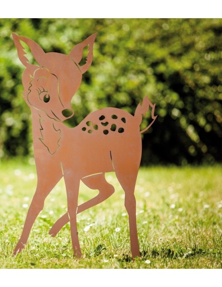 Tiere - Edelrost Tierfiguren Edelrost Bambi, Höhe 41 cm Edelrost Rehkitz als Gartendeko
Kleines Rehkitz "Bambi" zum Hinstellen 