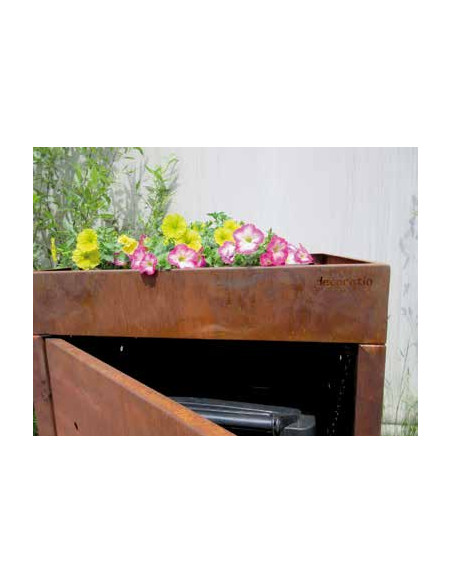 Neuheiten decoratio Mülltonnenverkleidung 120 L Tonne mit Pflanzkasten 116 cm hoch 65 x 65 cm 
Stahlblech 110x65x65 cm
mit Ket