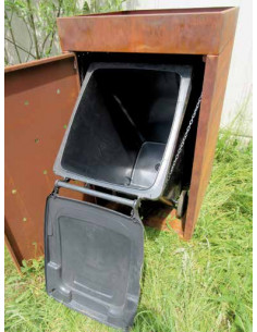 Neuheiten decoratio Mülltonnenverkleidung 120 L Tonne mit Pflanzkasten 116 cm hoch 65 x 65 cm 
Stahlblech 110x65x65 cm
mit Ket