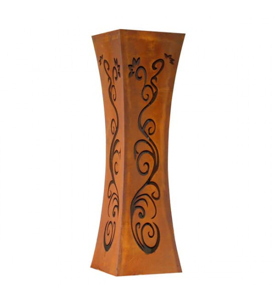 Säule Tailiert Ornament Edelrost 100 cm