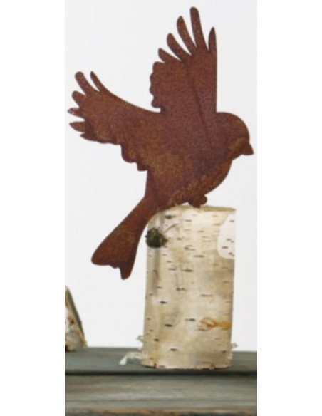 Tiere - Edelrost Tierfiguren Vogel fliegend mit Baumspieß - Höhe 17 cm - Deko Tierstecker Der fliegende Vogel aus rostigem Metal Tiere - Edelrost Tierfiguren Vogel fliegend mit Baumspieß - Höhe 17 cm - Deko Tierstecker Der fliegende Vogel aus rostigem Metal