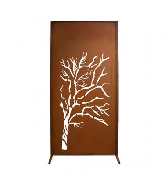 Start Garten Sichtschutzzaun mit Motiv - Weide - aus Edelrost, Höhe 180 cm Unsere Sichtschutzwände werden aus einem 2 mm Stahlbl