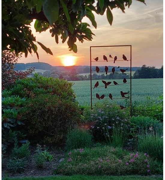 Vogel Deko Vogel Paravent Bird  190 cm x 90 cm - Sichtschutz Metall Ausgefallener 1,9 m hoher Sichtschutz mit Vogel Motiv
aufwe