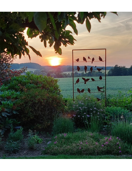 Vogel Deko Vogel Paravent Bird  190 cm x 90 cm - Sichtschutz Metall Ausgefallener 1,9 m hoher Sichtschutz mit Vogel Motiv
aufwe