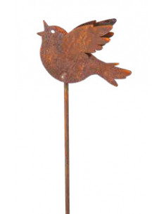 Gartensteckerr - singender Vogel 1 - mit doppelten Flügel - Breite 12 cm 2