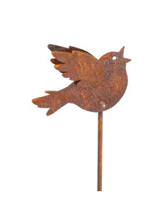 Gartensteckerr - singender Vogel 1 - mit doppelten Flügel - Breite 12 cm