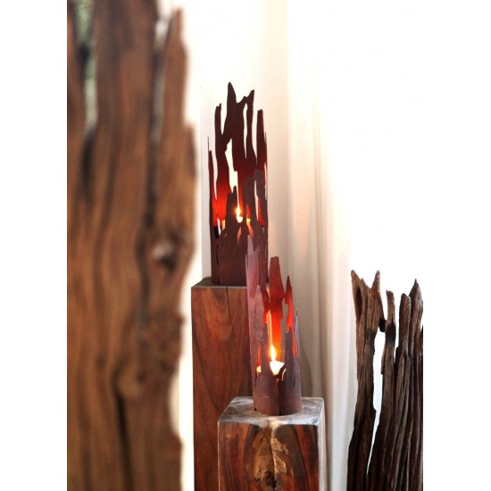 Windlicht Treibholz -groß 60 cm - Edelrost Windlicht 