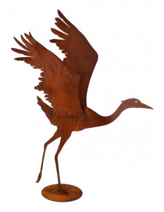 Start Kranich gehend Flügel seitlich auf Platte - Höhe 66 cm 
Höhe 66 cm
Breite 88 cm
auf Platte