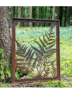 Farn Wandbild als Kunstobjekt - Höhe 78 cm 
Dieses große Wandbild mit Farn aus Edelrost mit seiner imposanten Größe ist e 2