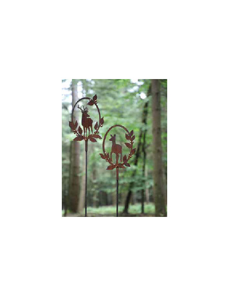 Start Hirsch Tierbild mit Goldbeeren mit Rohr für Stab 8 mm - Höhe 28 cm 
Höhe 28 cm
Breite 19 cm
Rohr für Stab 8 mm
