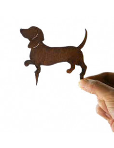 Dackel Ludwig Direktstecker - Höhe 8 cm + Spieße Holen Dir mit Dackel Ludwig ein charmantes Accessoire für Deinen Garten o