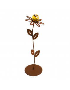 Glasblume Anna - Höhe 77 cm - Gelbe Glaskugel