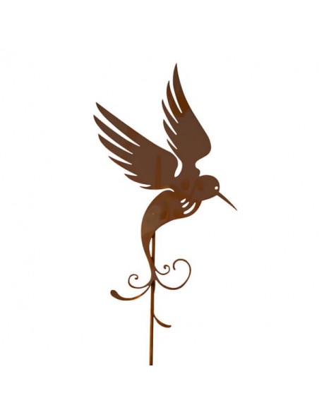 Gartenstecker Kolibri aus rostigem Metall – 45 cm Höhe Entdecke den Gartenstecker Kolibri aus rostigem Metall! Der 45 cm H