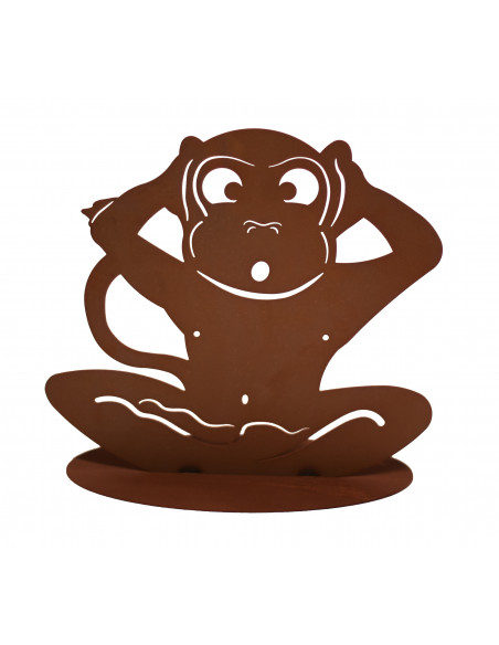 Start Affe Kikazaru „Hör nix“ – auf Platte - Höhe 30 cm Bringe einzigartige Atmosphäre in deinen Garten mit der Edelrost Dekofig Start Affe Kikazaru „Hör nix“ – auf Platte - Höhe 30 cm Bringe einzigartige Atmosphäre in deinen Garten mit der Edelrost Dekofig